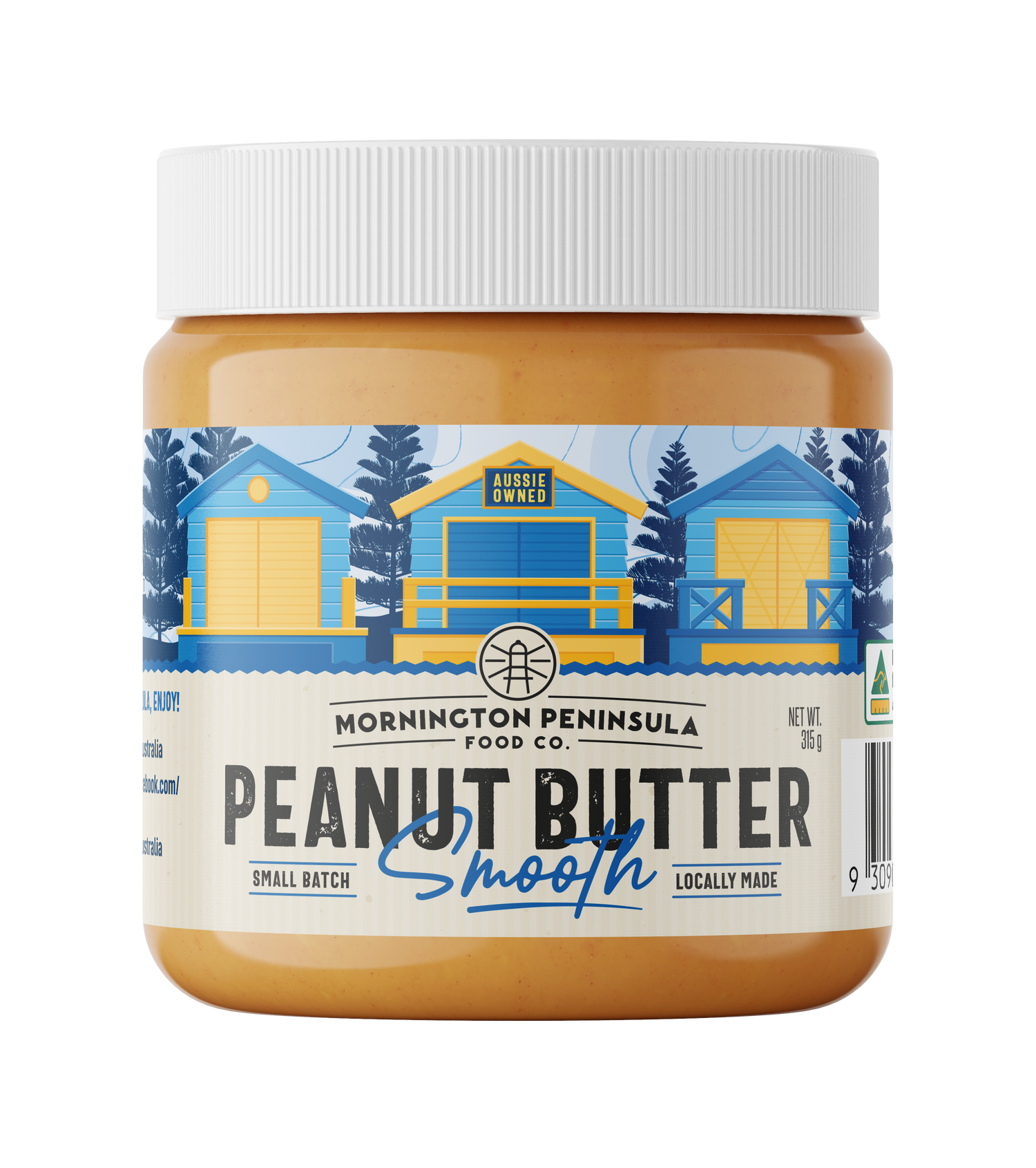 Mornington Peninsula SMOOTH Peanut Butter 315g | Monkey Nuts Australia