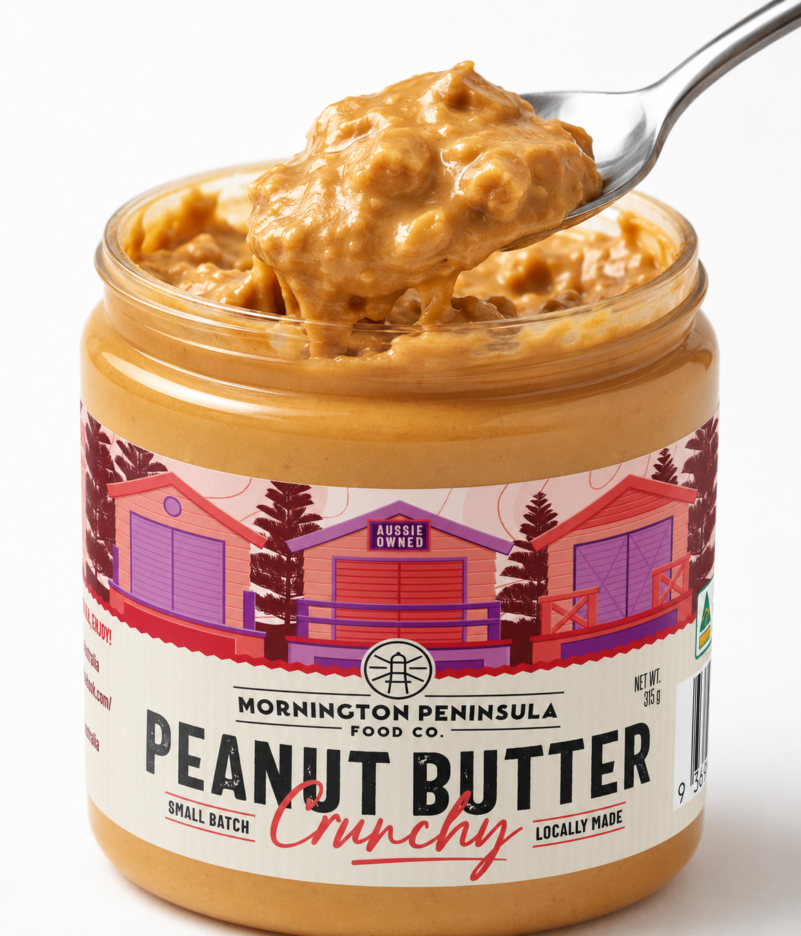 Mornington Peninsula CRUNCHY Peanut Butter 315g | Monkey Nuts Australia